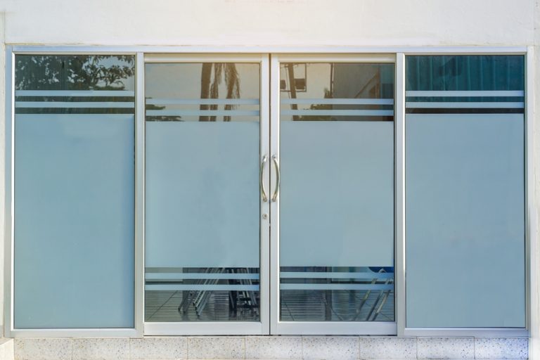 Glass,Or,Aluminum,Door,,,Double,Swing,,Clear,Glass,With